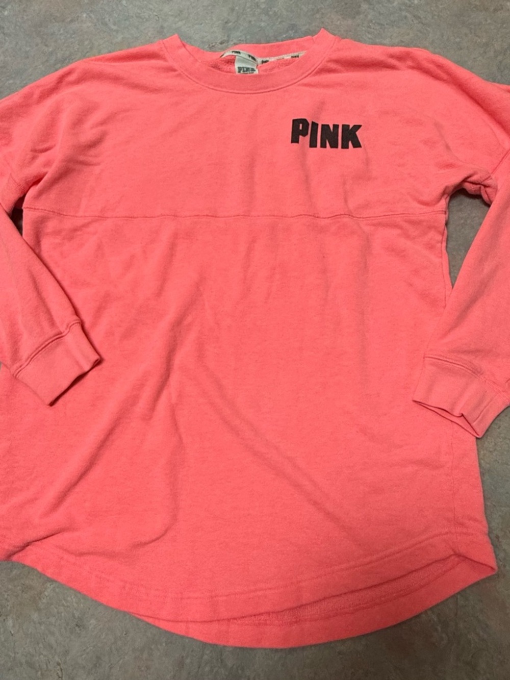 PINK Victoria's Secret Coral Crewneck Sweatshirt with Black Logo